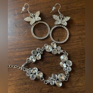Costume jewelry earrings and bracelet